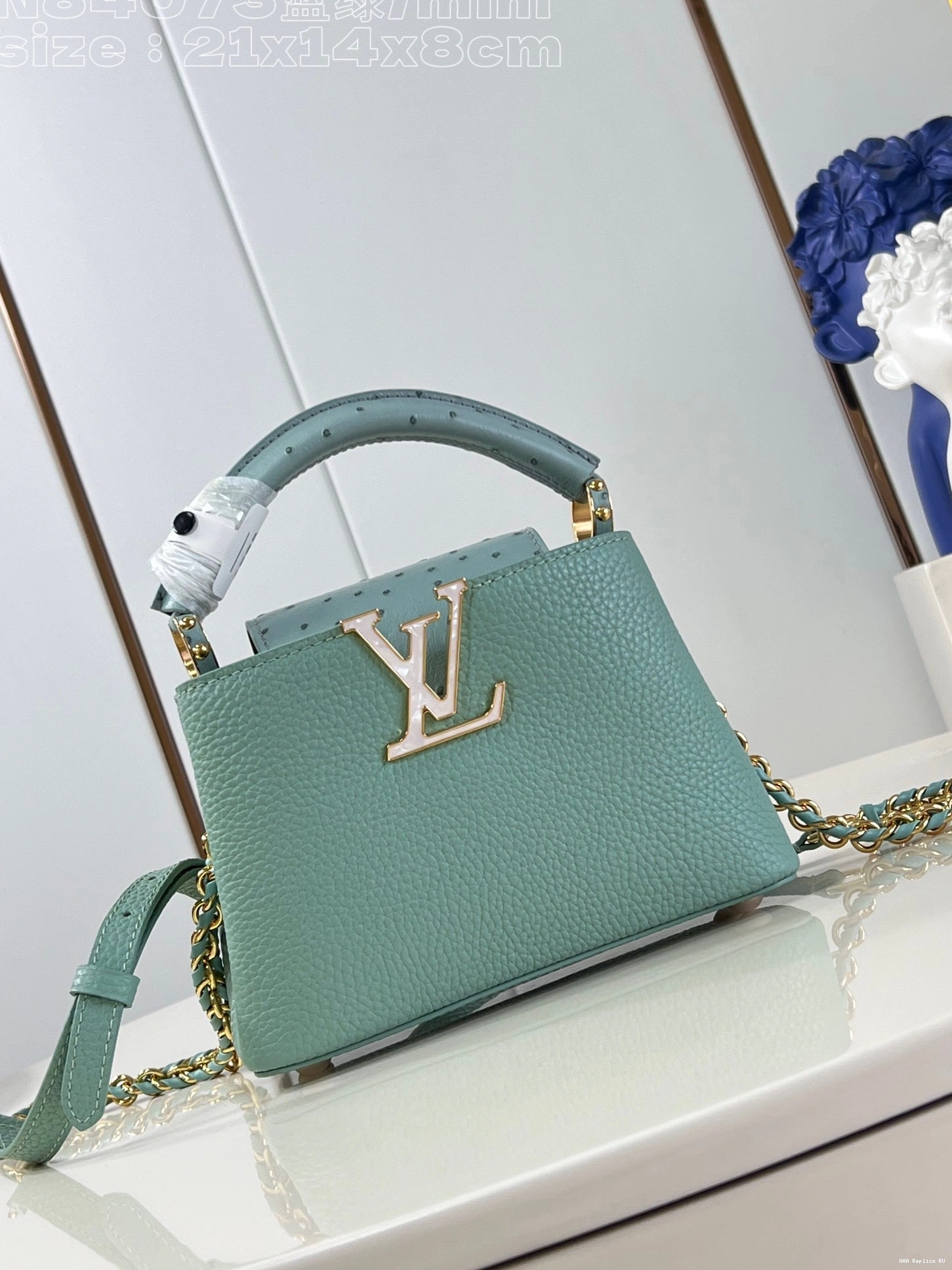 Aaa replica ru VUITTON MINI-22*12*8CM LOUIS CAPUCINES 0814
